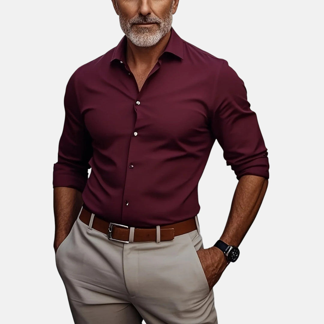 Herren Slim Fit Business Hemd mit Knitterfrei
