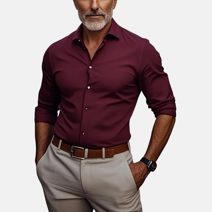 Herren Slim Fit Business Hemd mit Knitterfrei