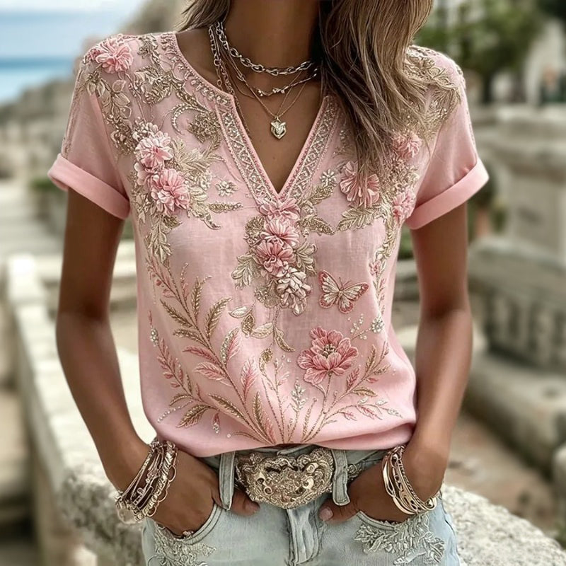 Vintage Bloemenprint Blouse