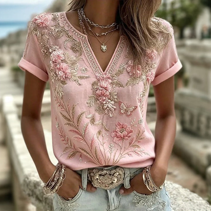Vintage Bloemenprint Blouse