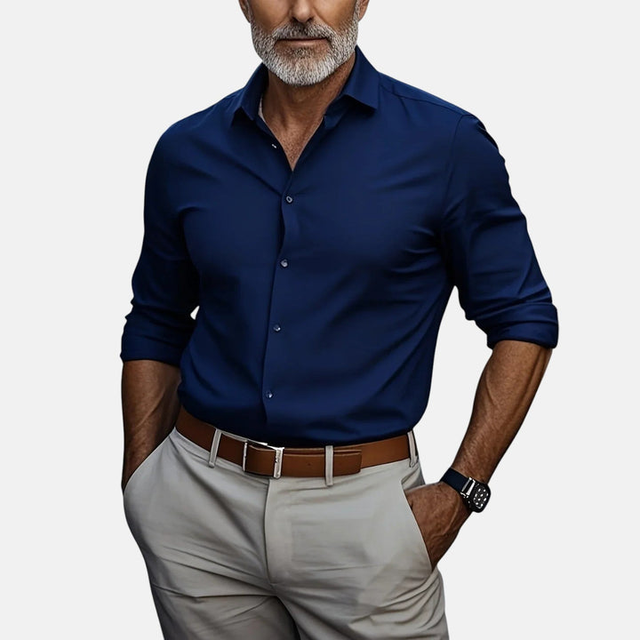 Herren Slim Fit Business Hemd mit Knitterfrei