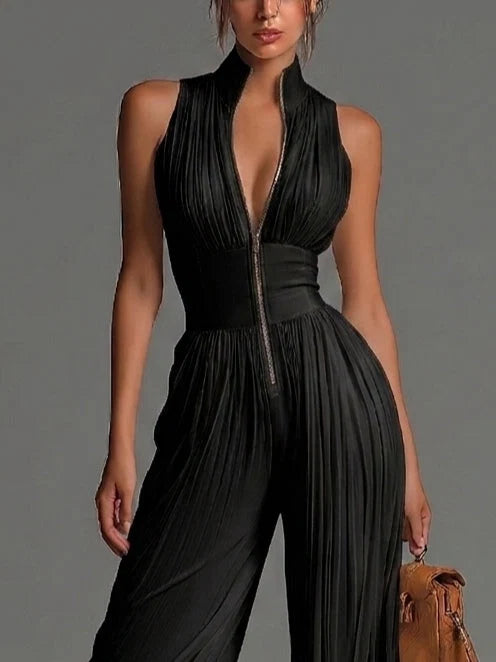 Zsófia Jumpsuit | Plissierter Chiffon • S1