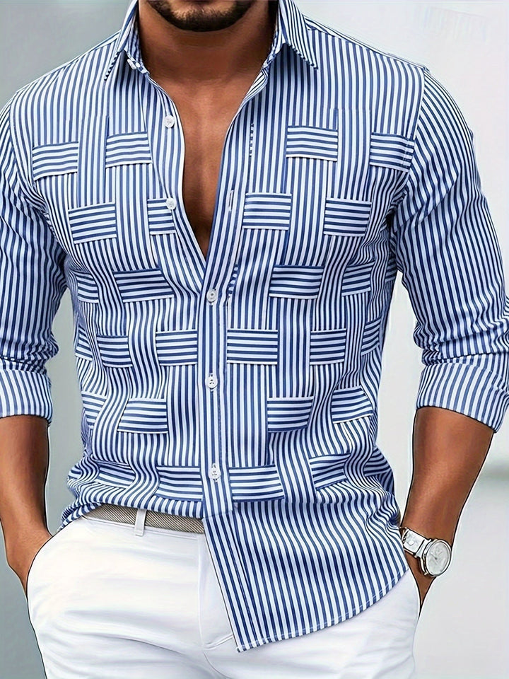Emerson | Herren-Hemd mit Vintage-Streifen und langen Ärmeln
