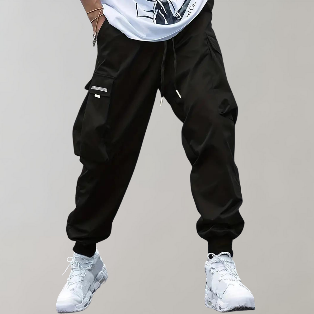 Herren Cargo Jogginghose – Lila Streetwear-Hose mit Reißverschlusstaschen & Bündchen