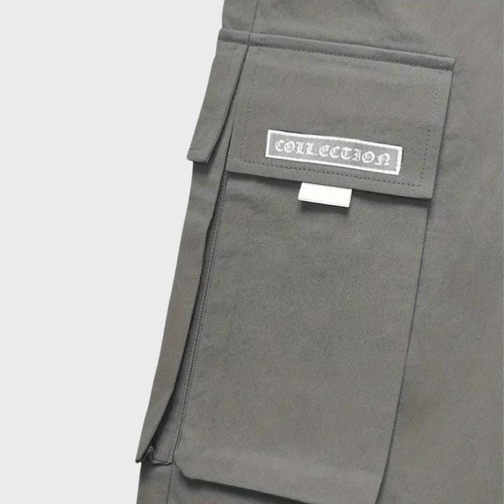 Herren Cargo Jogginghose – Lila Streetwear-Hose mit Reißverschlusstaschen & Bündchen