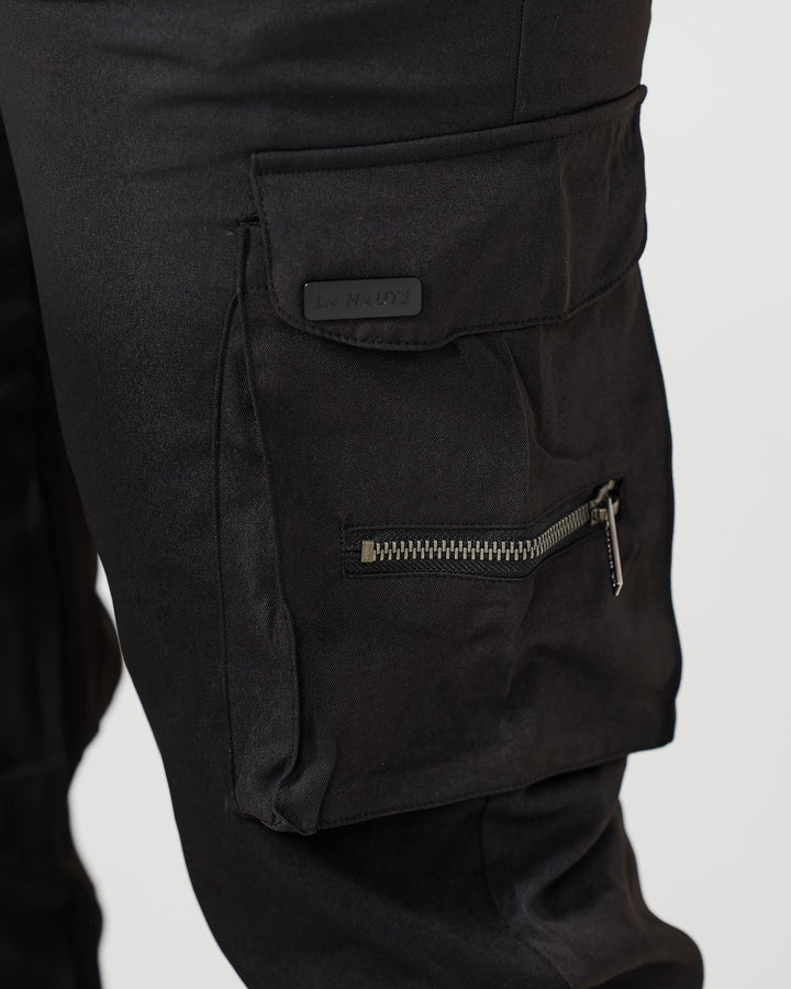 Schwarze Cargo-Hose