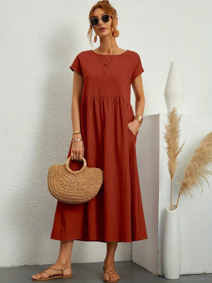Gabrielle™ — Fließendes Midi-Kleid zeitloser Eleganz