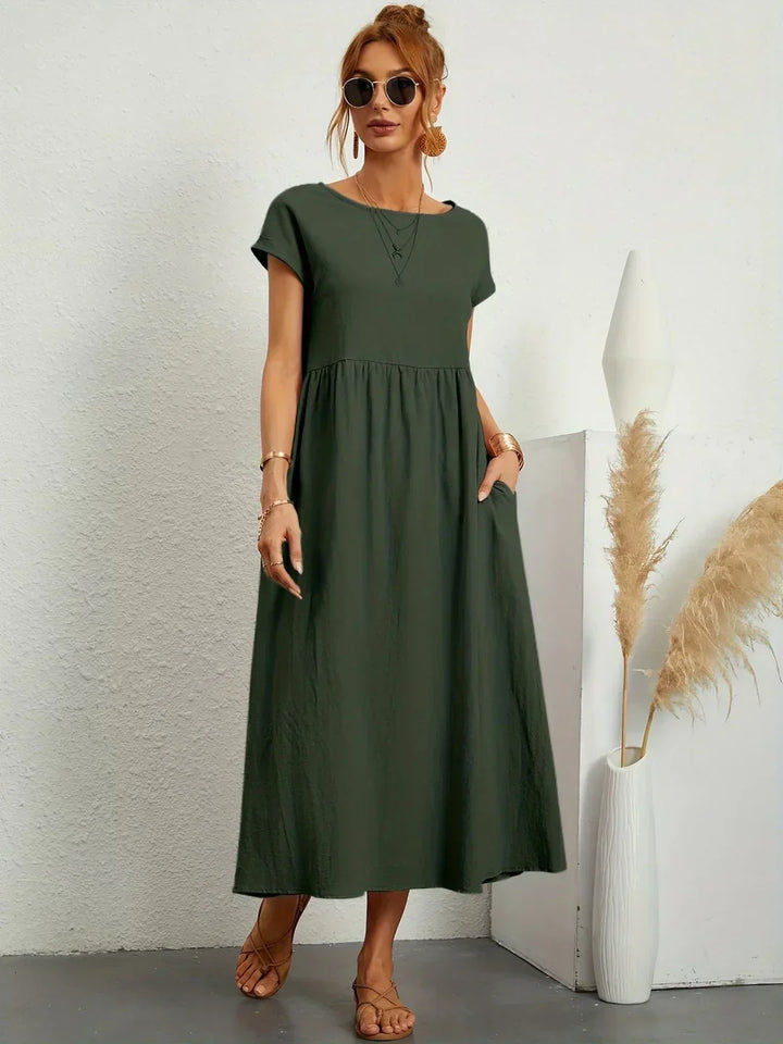 Gabrielle™ — Fließendes Midi-Kleid zeitloser Eleganz