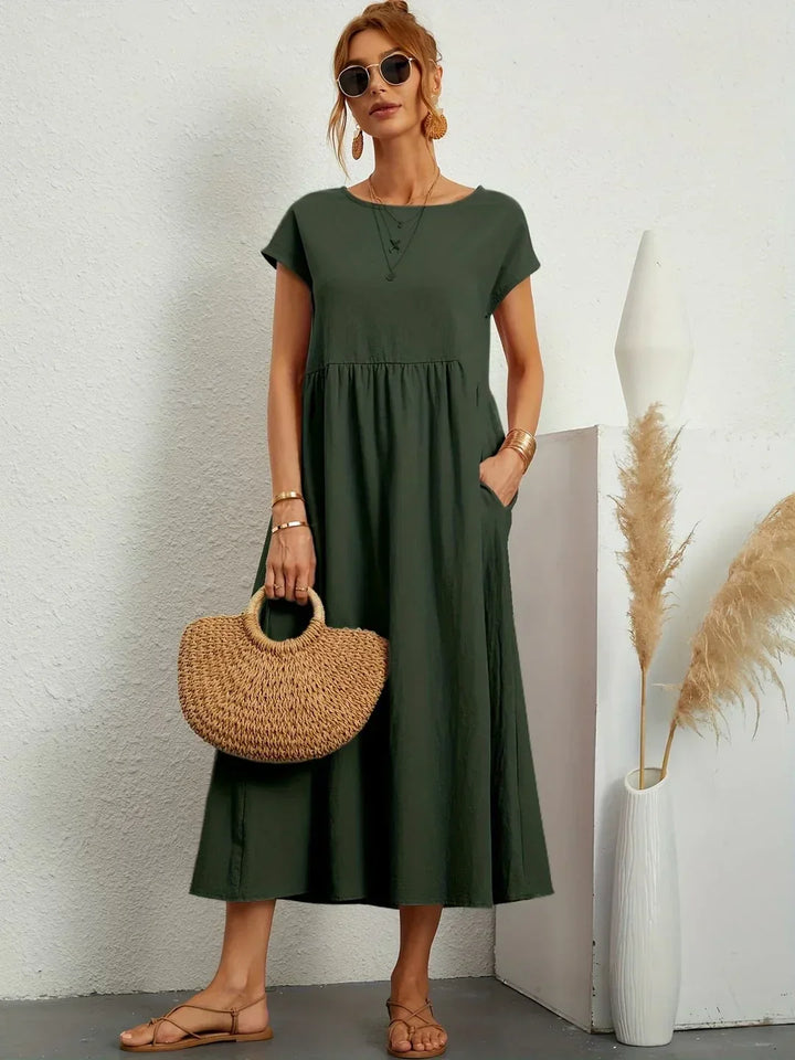 Gabrielle™ — Fließendes Midi-Kleid zeitloser Eleganz