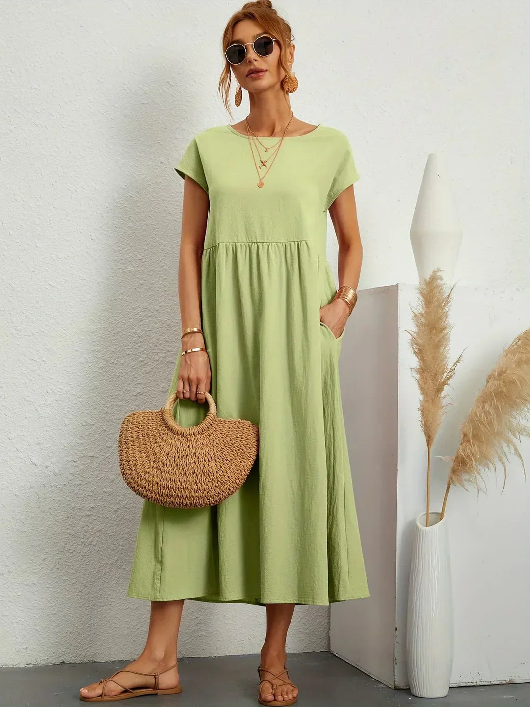 Gabrielle™ — Fließendes Midi-Kleid zeitloser Eleganz