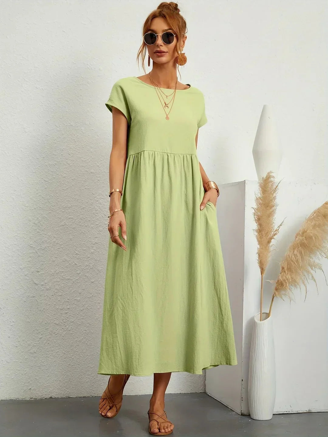 Gabrielle™ — Fließendes Midi-Kleid zeitloser Eleganz