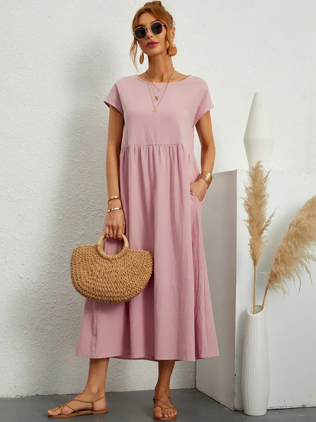 Gabrielle™ — Fließendes Midi-Kleid zeitloser Eleganz