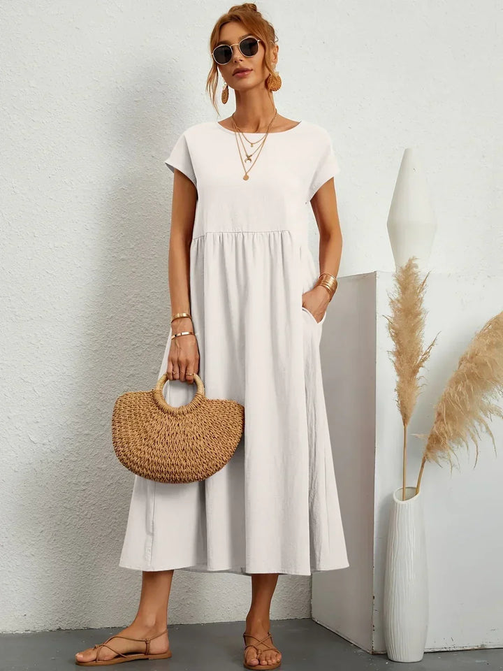 Gabrielle™ — Fließendes Midi-Kleid zeitloser Eleganz