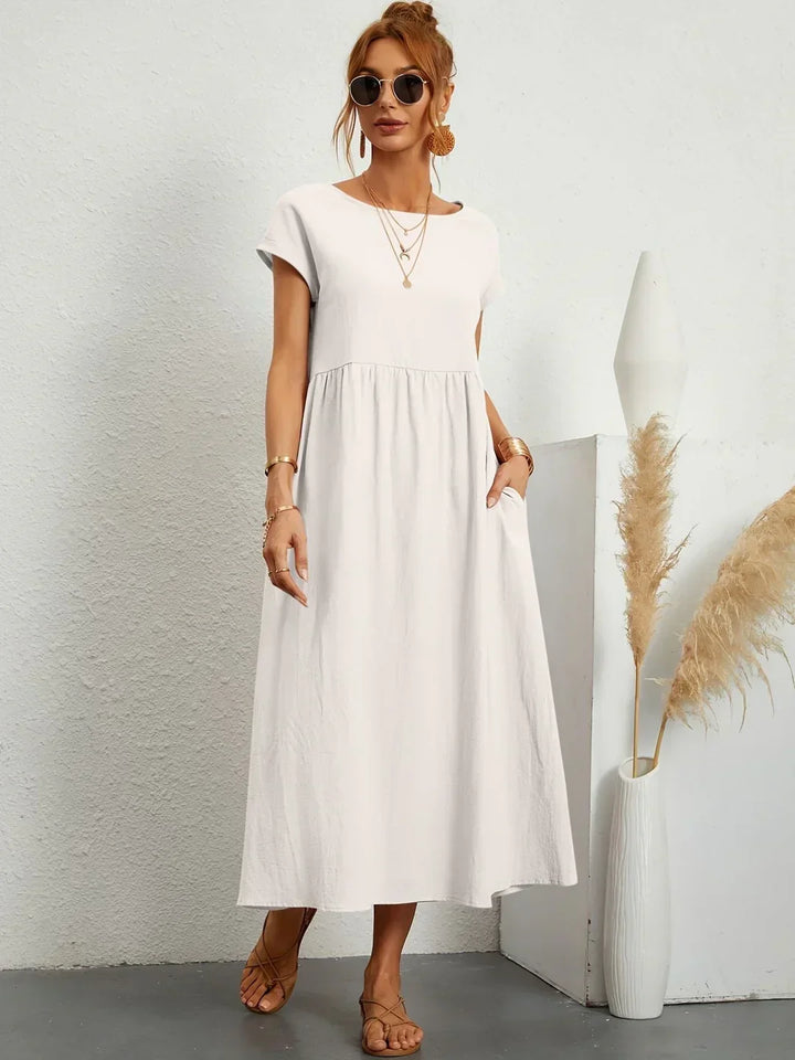 Gabrielle™ — Fließendes Midi-Kleid zeitloser Eleganz