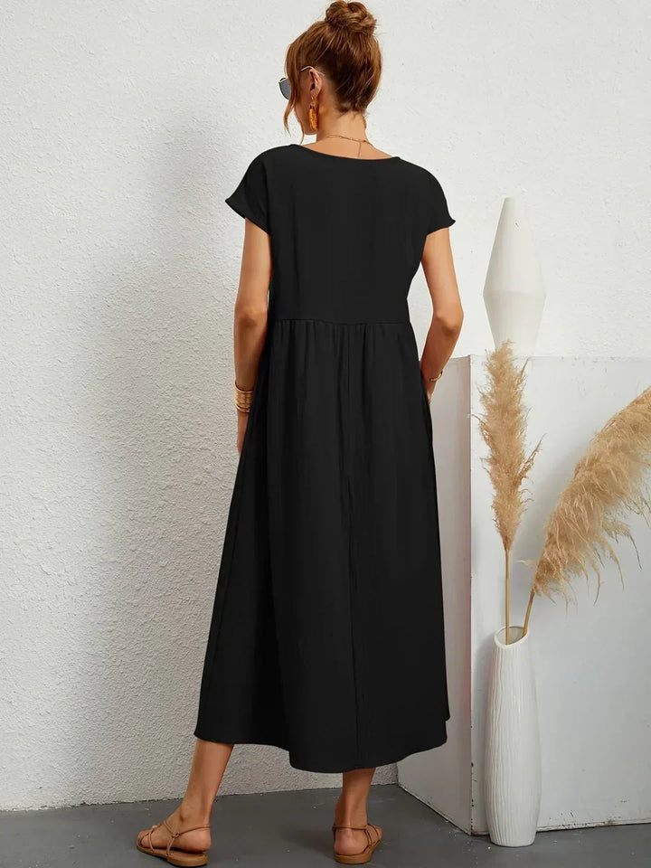 Gabrielle™ — Fließendes Midi-Kleid zeitloser Eleganz