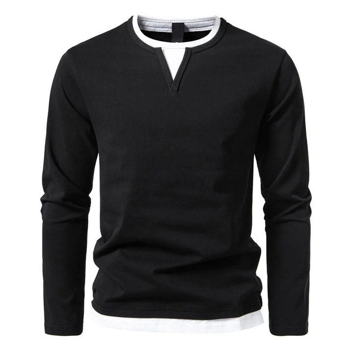 Langärmeliges Baumwoll-T-Shirt