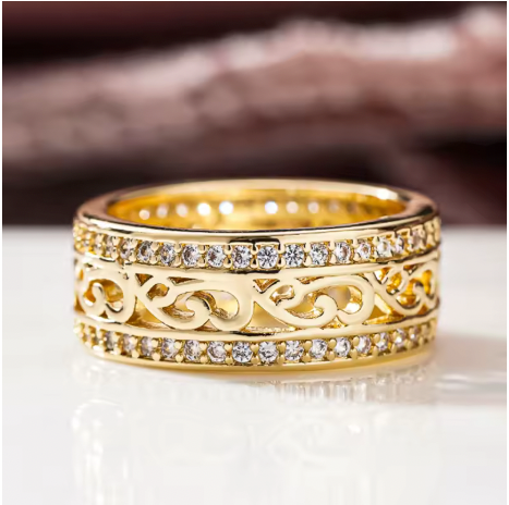 Glänzender hohler Goldring