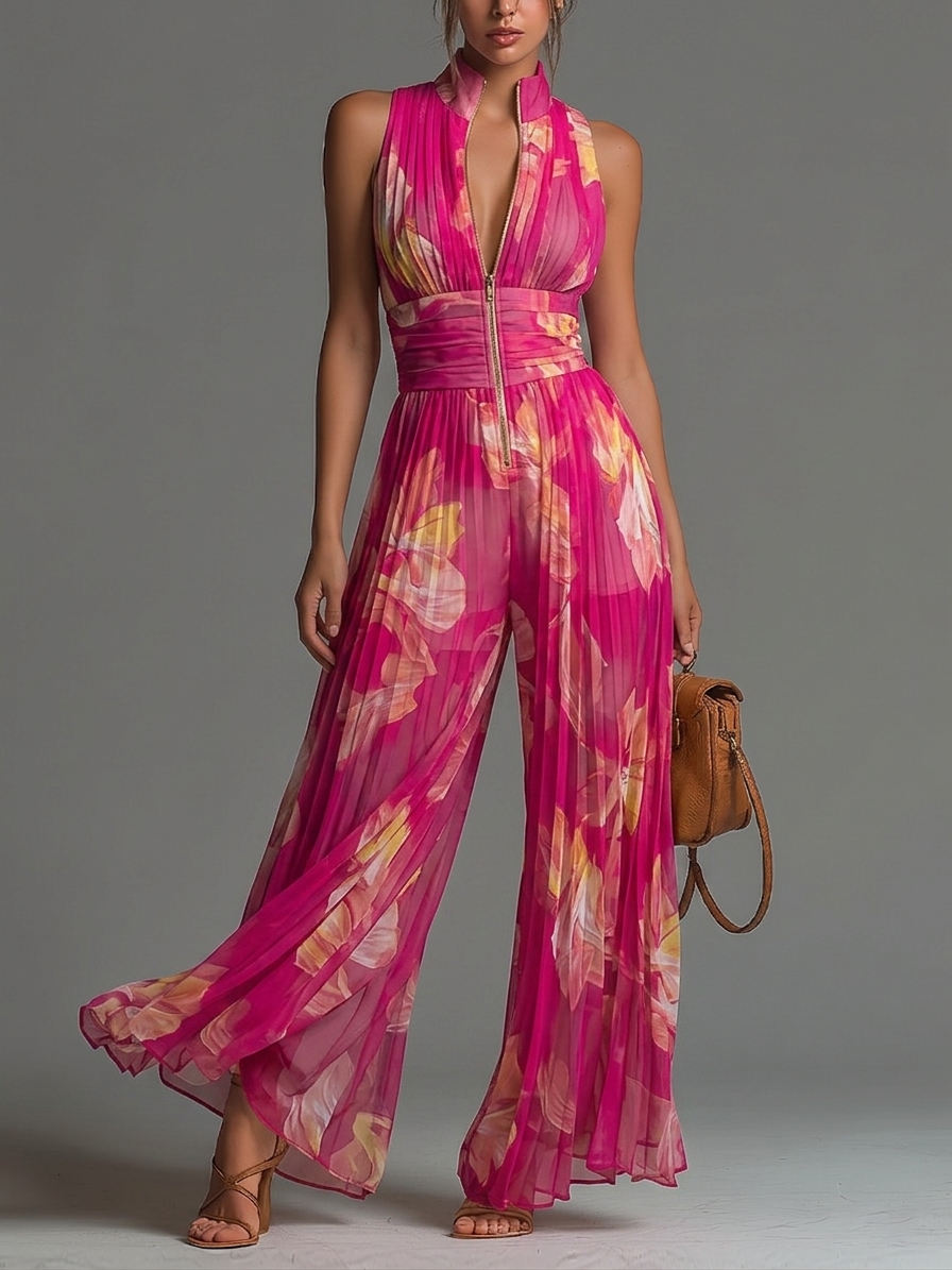 Zsófia Jumpsuit | Plissierter Chiffon • S1